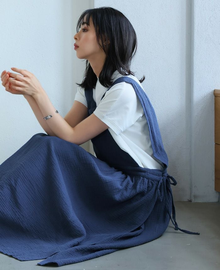 ダブルガーゼ 2WAYエプロンワンピース | HAPPYEXP.