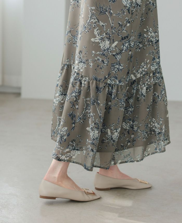 花柄シフォンワンピース | HAPPYEXP.